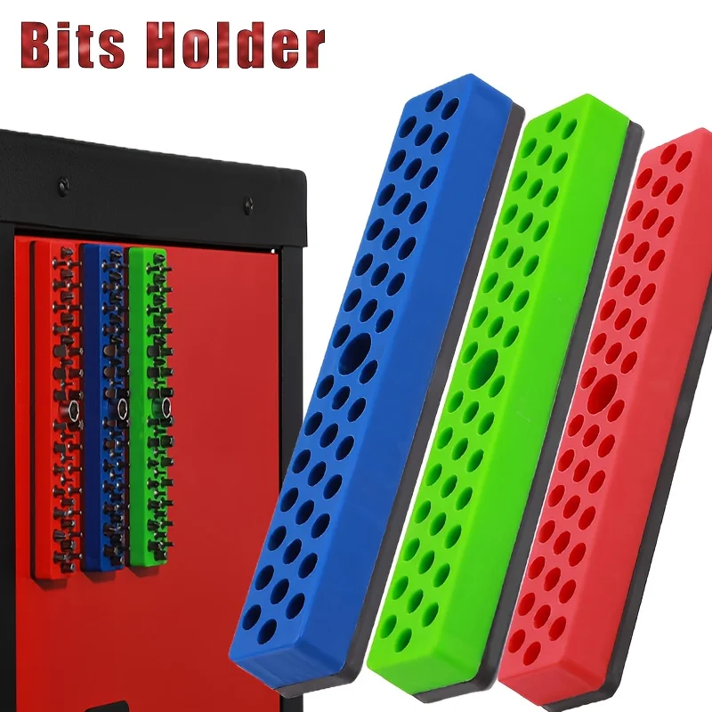 43-hole magnetic hexagonal head storage box, suitable for 1/4 inch screwdriver head, can be stored in a toolbox or drill bit sto thumbnail 6