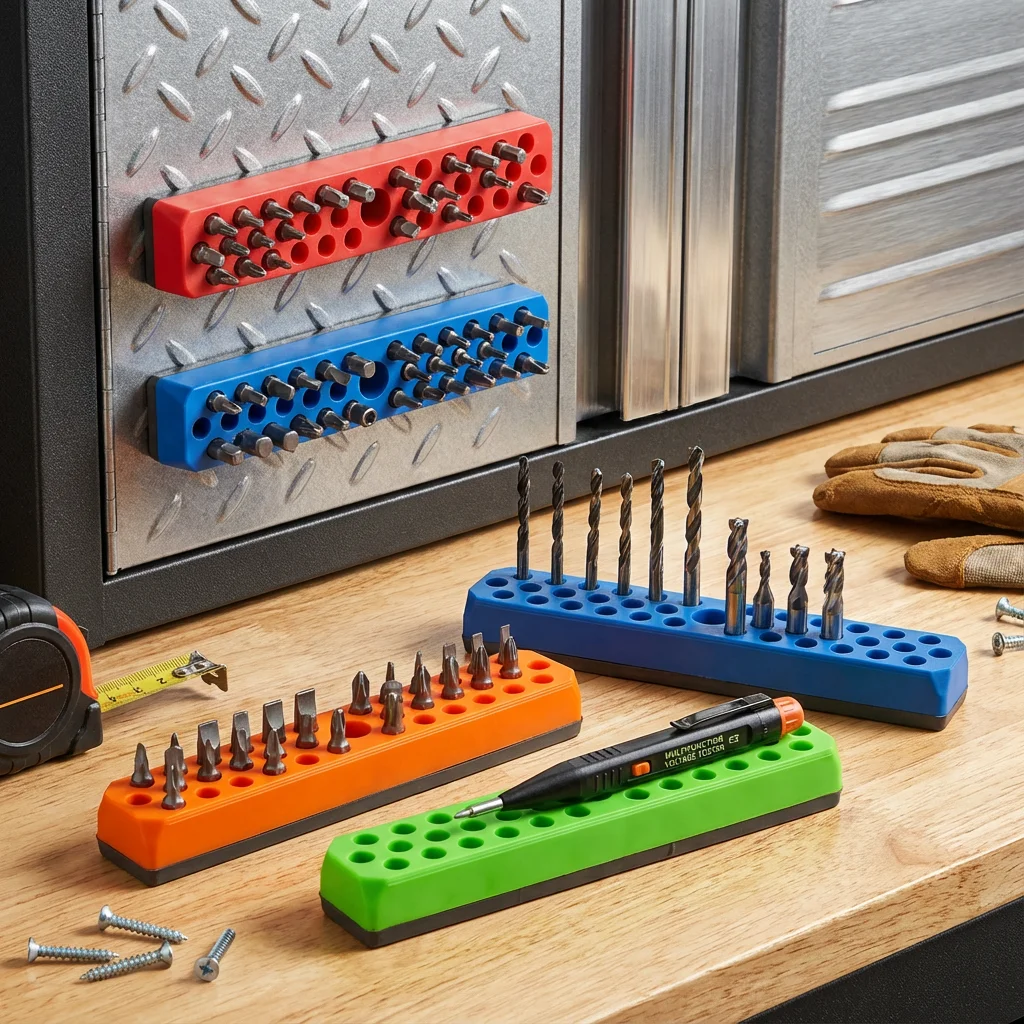 43-hole magnetic hexagonal head storage box, suitable for 1/4 inch screwdriver head, can be stored in a toolbox or drill bit sto
