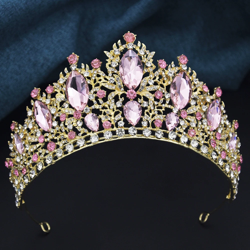 Purple Colors Tiaras and Crowns for Women Bridal Wedding Crown Headdress Party Birthday Diadem Hair Jewelry Accessories thumbnail 6