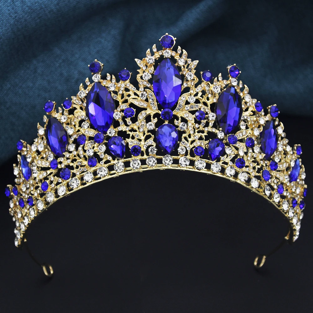 Purple Colors Tiaras and Crowns for Women Bridal Wedding Crown Headdress Party Birthday Diadem Hair Jewelry Accessories thumbnail 4