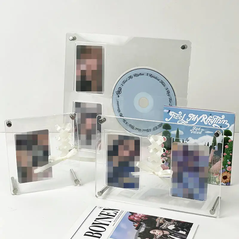 CD Picture Acrylic Display Stand Photo Frame Transparent Idol Picture Frame Ins CD Small Cards Display Holder Room Desktop Decor thumbnail 2