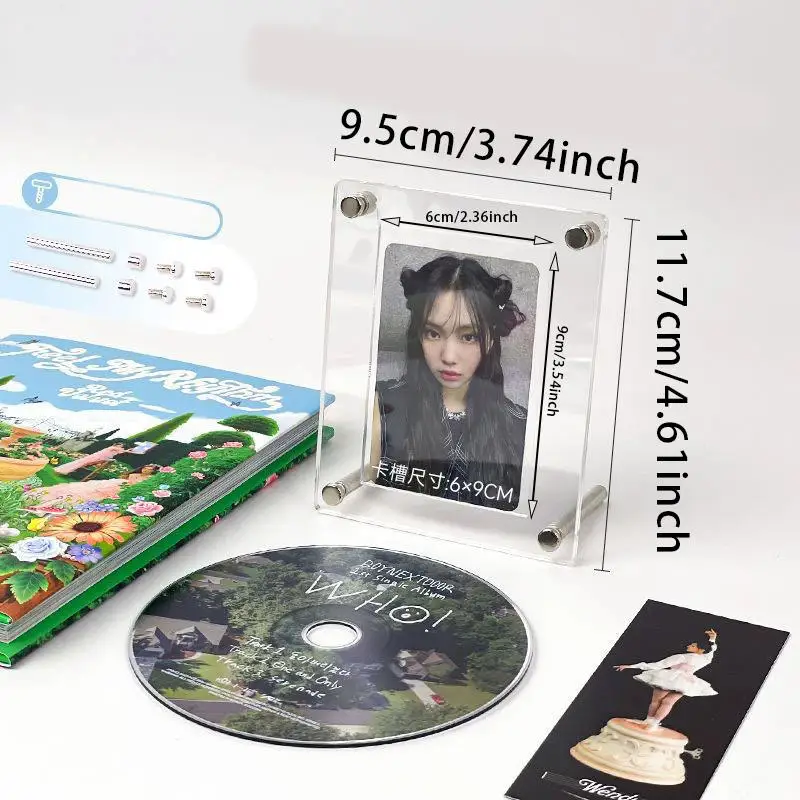 CD Picture Acrylic Display Stand Photo Frame Transparent Idol Picture Frame Ins CD Small Cards Display Holder Room Desktop Decor thumbnail 6