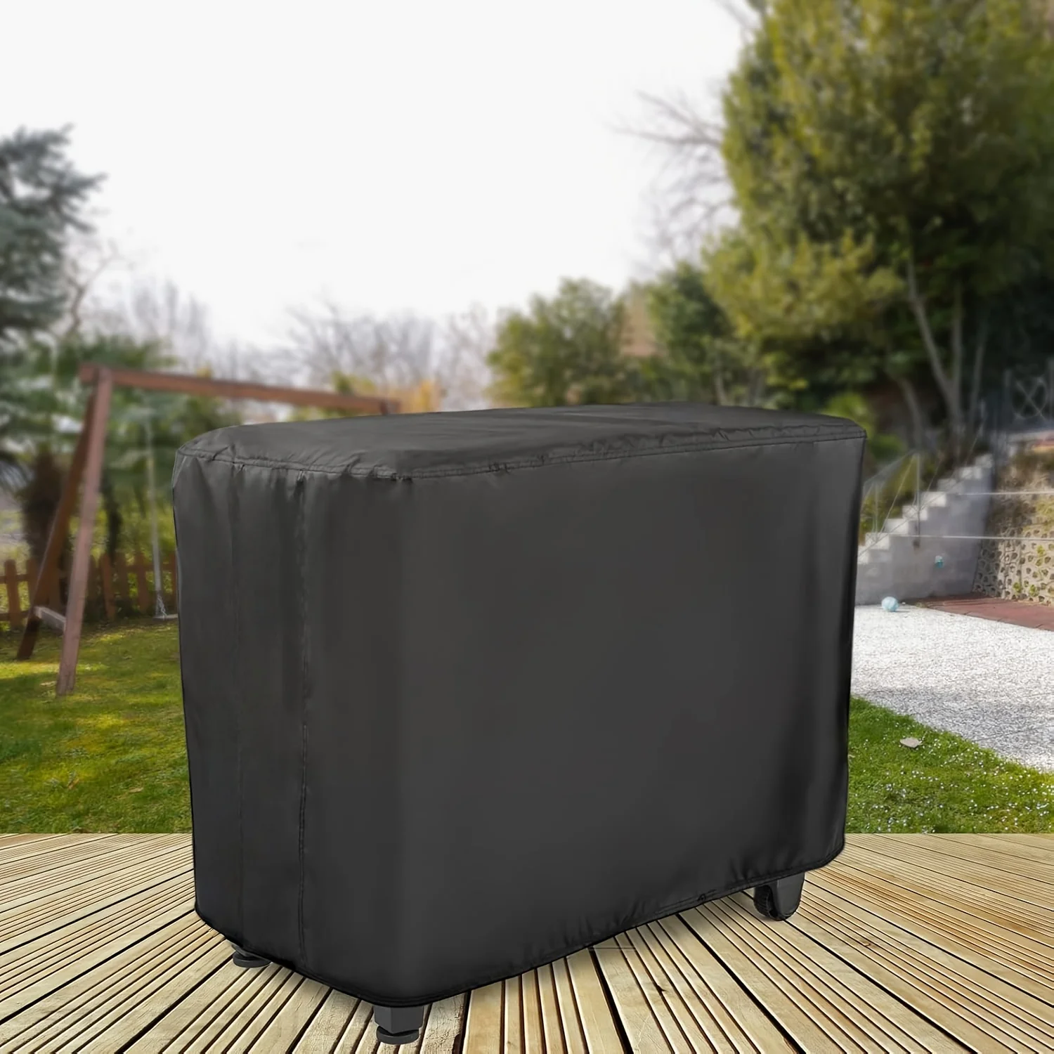 Black Prep Table Cover, Outdoor Bar Table Stainless Steel Table Cover Portable Cooling Cart Cover Patio Storage Cabinet Cover thumbnail 2