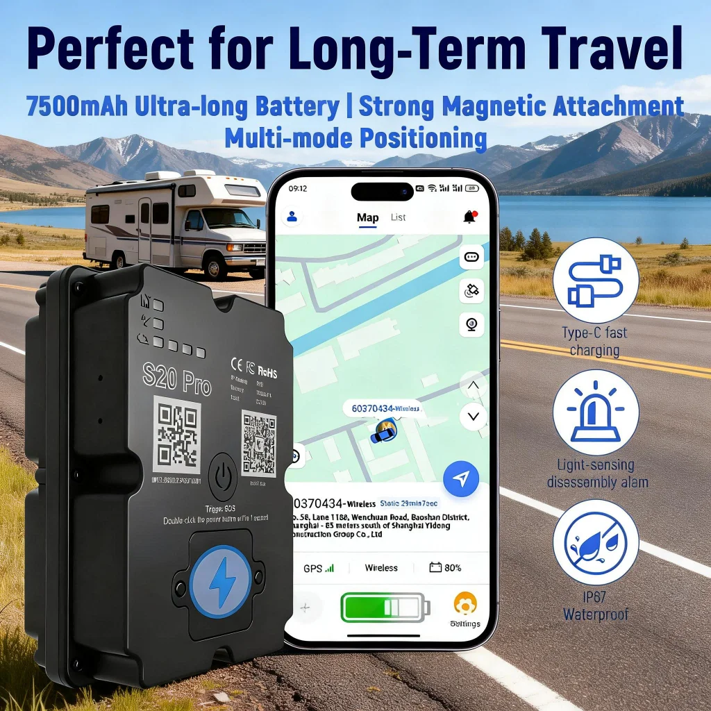 GPS Tracker for RV Van Life Camper Motorhome Real Time Tracking Anti Theft SOS 4G Global Portable Waterproof Subscription thumbnail 4