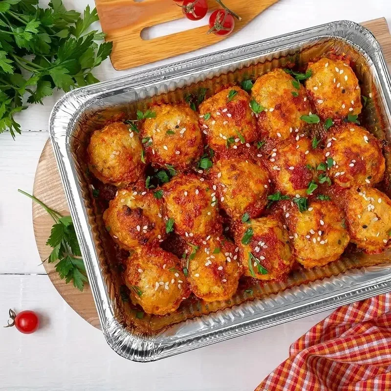 10/20/30PCS Disposable Aluminum Foil Trays Tin Pans Non-Stick Air Fryer Oven Cooking Barbecue Picnic Household Kitchen Tool thumbnail 3