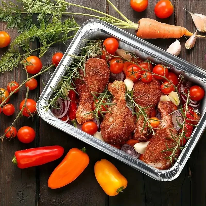 10/20/30PCS Disposable Aluminum Foil Trays Tin Pans Non-Stick Air Fryer Oven Cooking Barbecue Picnic Household Kitchen Tool thumbnail 5