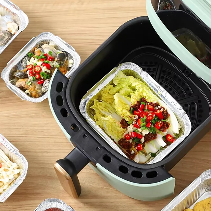 10/20/30PCS Disposable Aluminum Foil Trays Tin Pans Non-Stick Air Fryer Oven Cooking Barbecue Picnic Household Kitchen Tool thumbnail 6