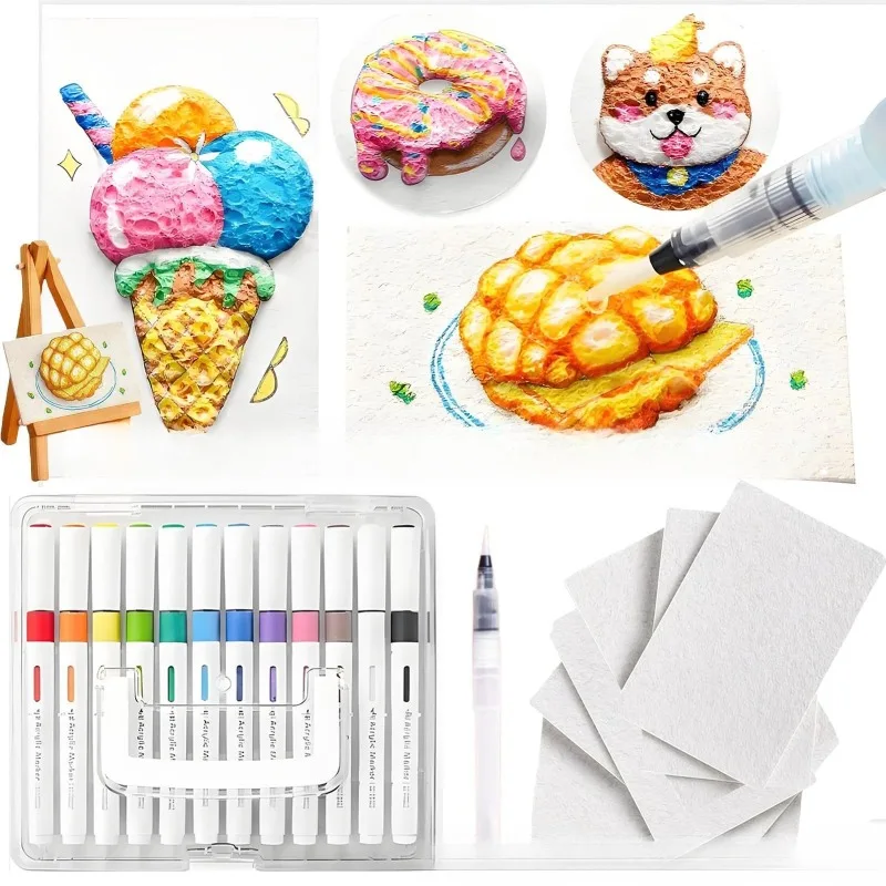 Kids Art Supplies 3D Magic Foam Texture Painting DIY Drawing Kit Educational Sponge Canvas Craft Board for Children Activity thumbnail 2