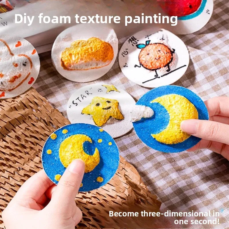Kids Art Supplies 3D Magic Foam Texture Painting DIY Drawing Kit Educational Sponge Canvas Craft Board for Children Activity thumbnail 3