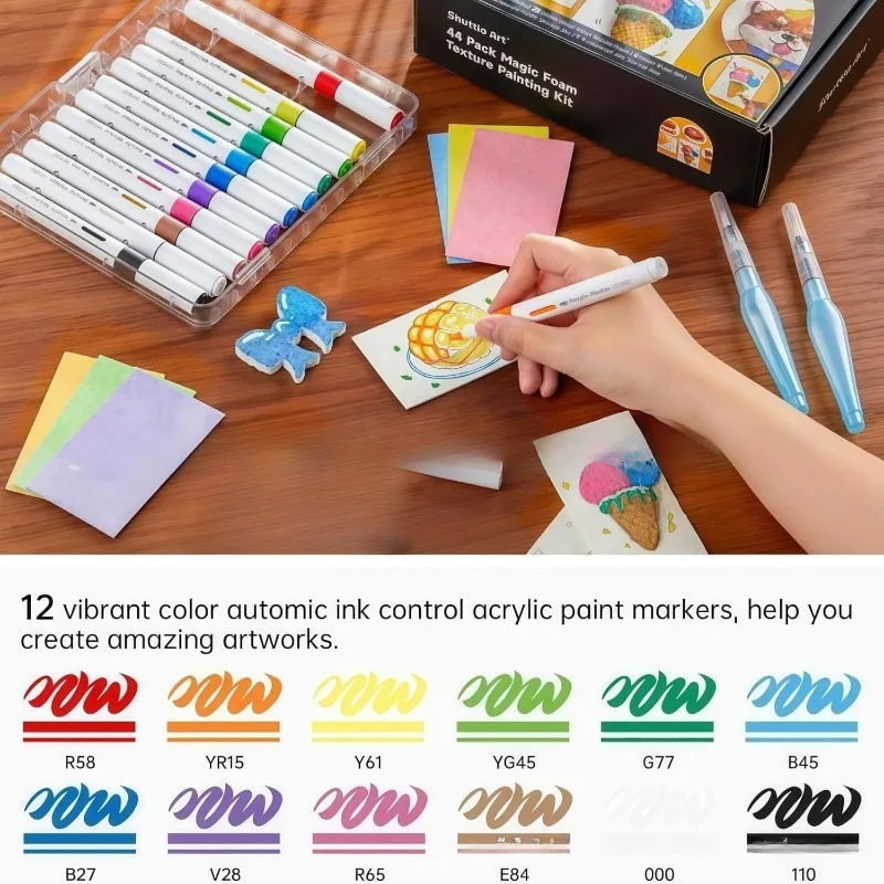 Kids Art Supplies 3D Magic Foam Texture Painting DIY Drawing Kit Educational Sponge Canvas Craft Board for Children Activity thumbnail 5