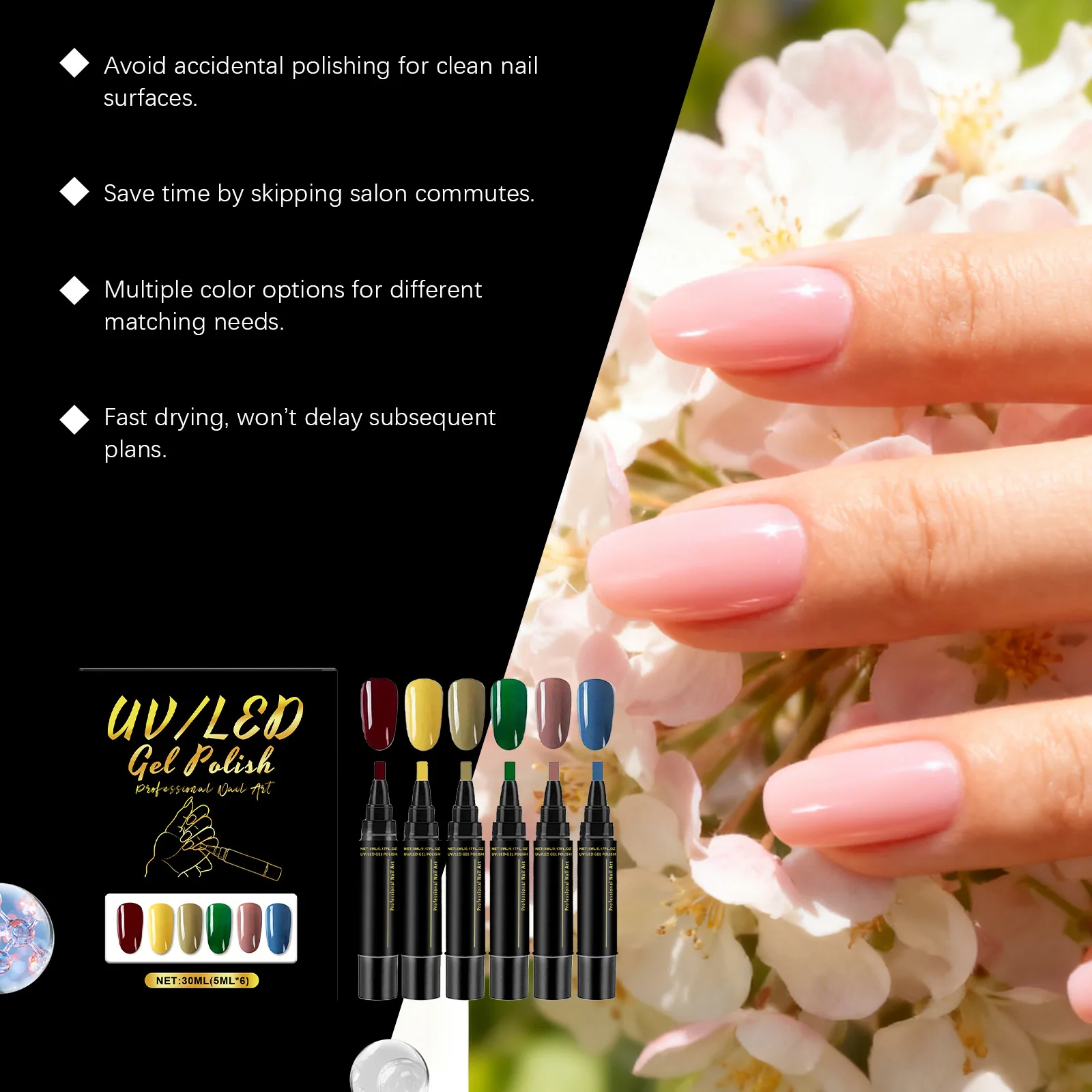 5ml Nail Gel Polish Set DIY Nail Art Design 6PCS Manicure Painting Gel Kit Long Lasting Fashion Color Mixing Nail Art Brush Tool thumbnail 5