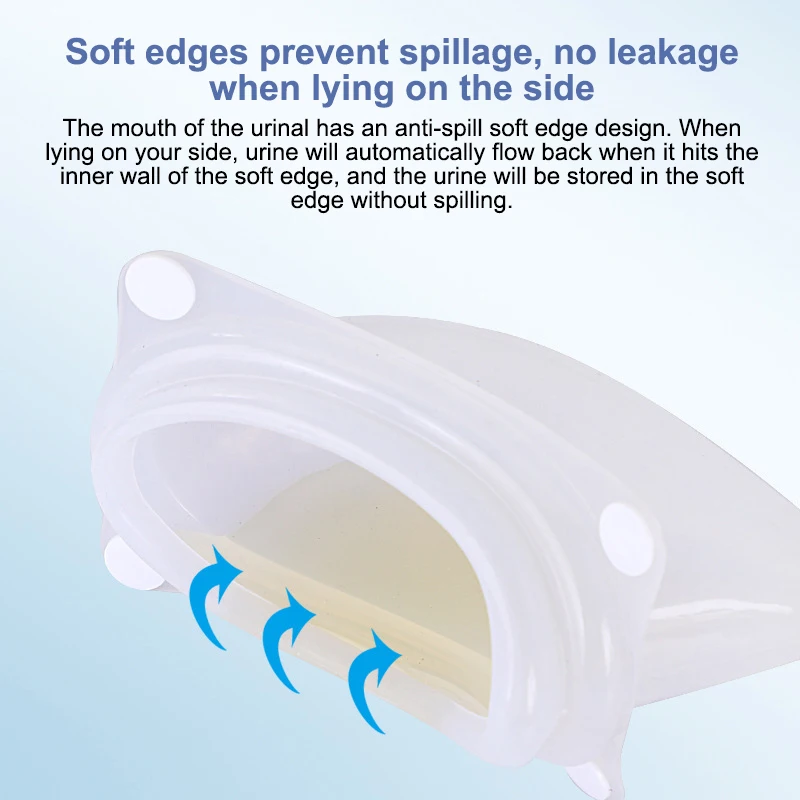 Urine Collector Silicone Reusable Male Elderly Women Urine Collection Bag Toilet Hypo-allergenic For Paralysis Bedridden Patient thumbnail 4
