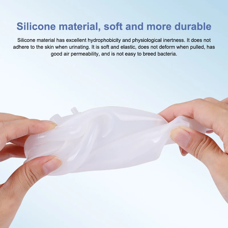Urine Collector Silicone Reusable Male Elderly Women Urine Collection Bag Toilet Hypo-allergenic For Paralysis Bedridden Patient thumbnail 3