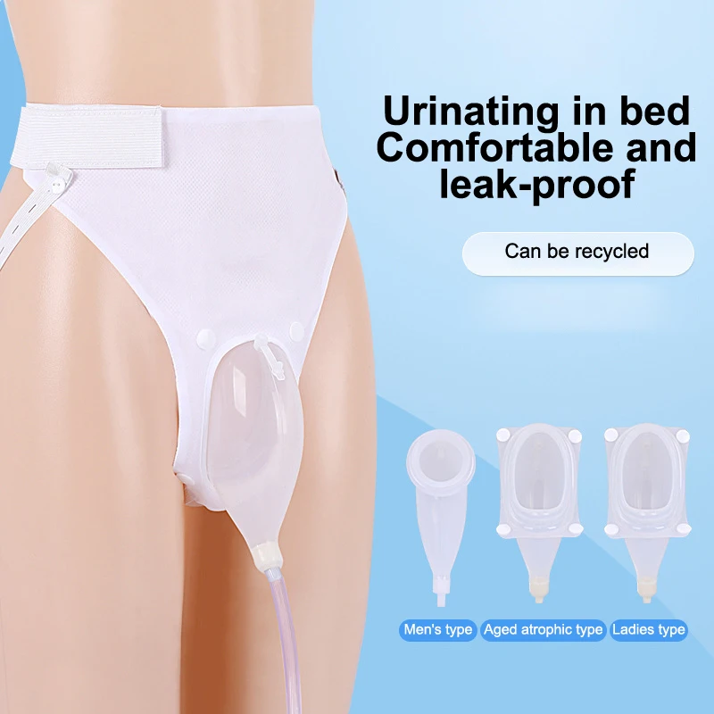 Urine Collector Silicone Reusable Male Elderly Women Urine Collection Bag Toilet Hypo-allergenic For Paralysis Bedridden Patient thumbnail 2
