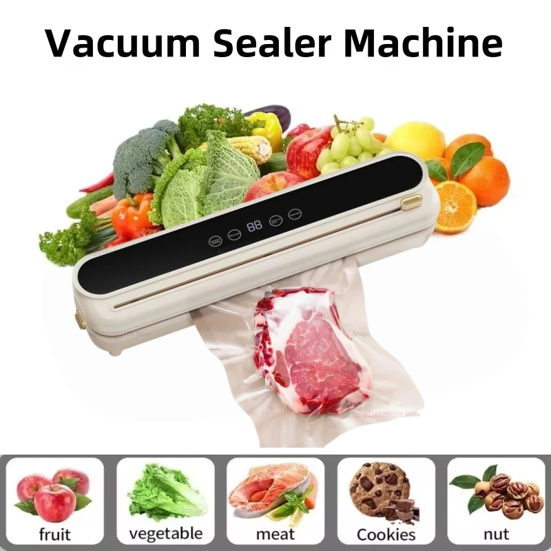 Electric Vacuum Sealer for Home Dry/Wet Food Sealed Packaging Kitchen Food Storage Seal UV Sterilization Built-in Cutter Knife thumbnail 2