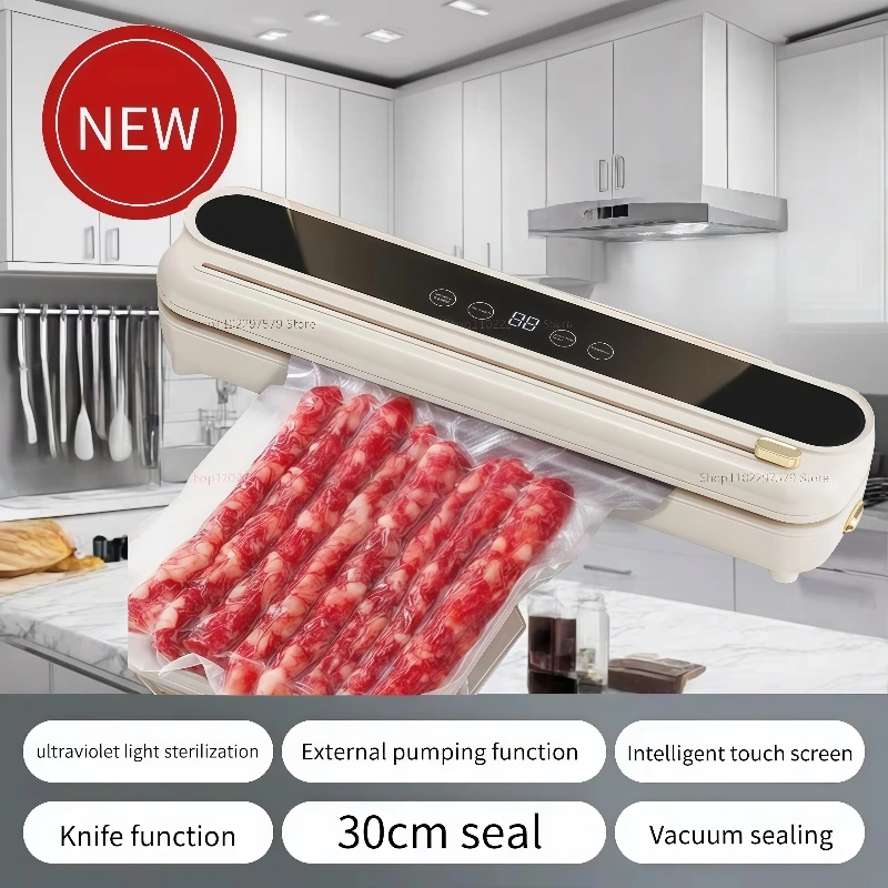 Electric Vacuum Sealer for Home Dry/Wet Food Sealed Packaging Kitchen Food Storage Seal UV Sterilization Built-in Cutter Knife thumbnail 5