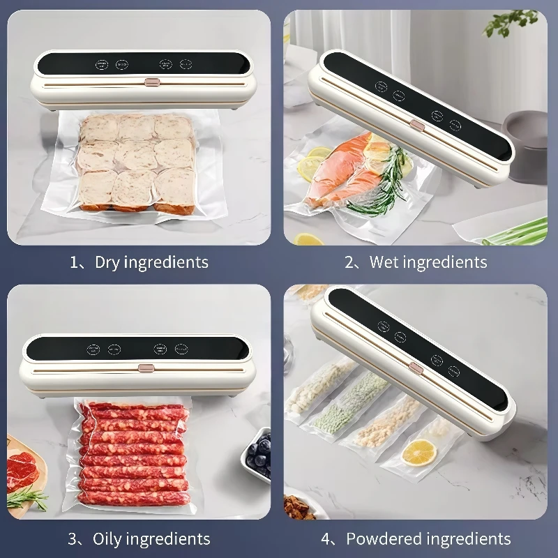Electric Vacuum Sealer for Home Dry/Wet Food Sealed Packaging Kitchen Food Storage Seal UV Sterilization Built-in Cutter Knife thumbnail 6
