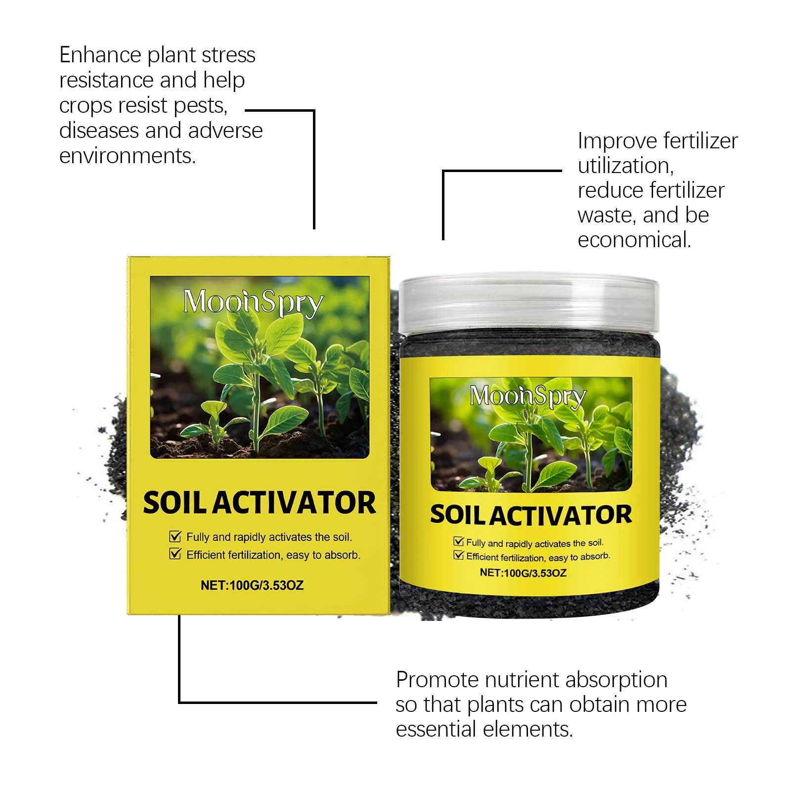 Soil Activator for Garden - All-Purpose Plant Fertilizer That Loosens Compacted Soil & Supplies Nutrients & Trace Elements thumbnail 6