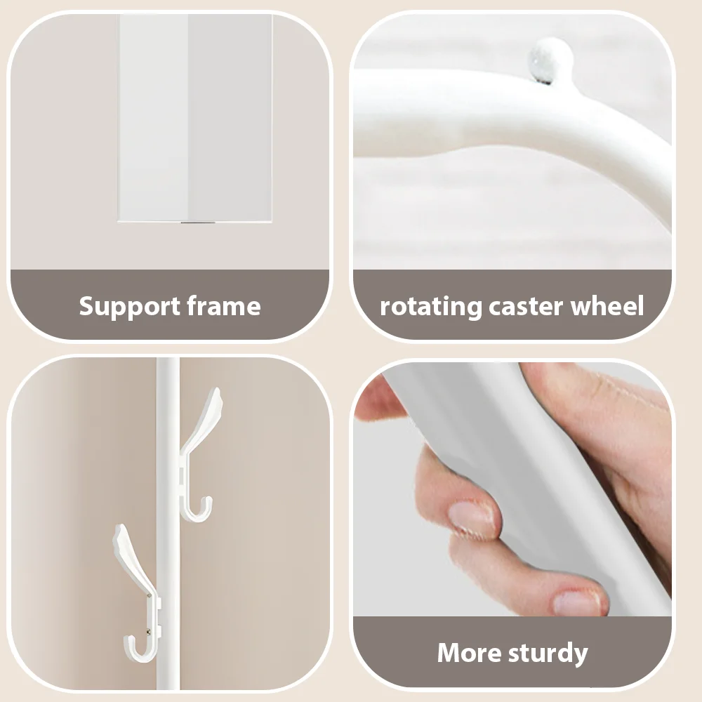 Wall Clothes Rack Double Rail Clothes Rail Shoes Rack 146*110*35cm Standing Clothes Rack Storage Shelf for Wardrobe Room Bedroom thumbnail 5