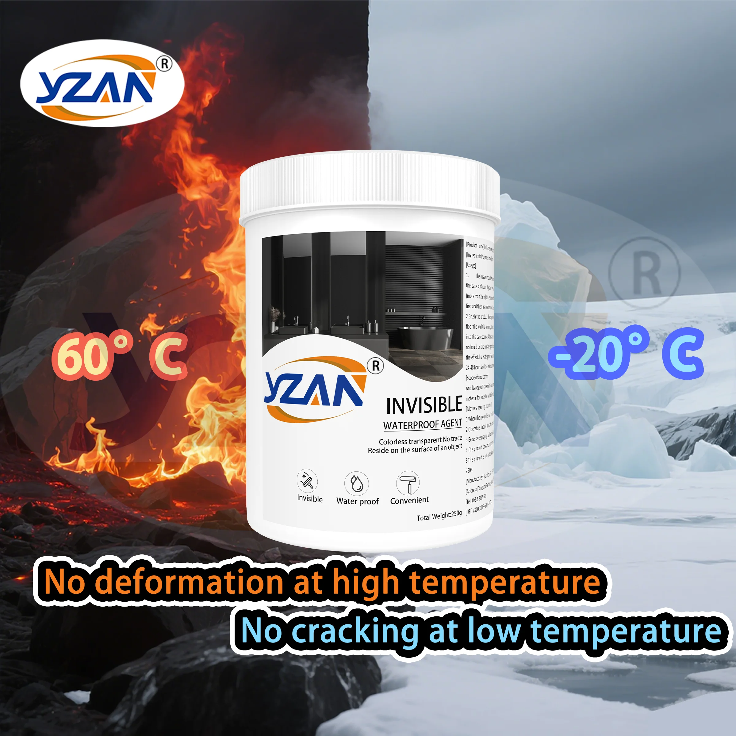 450g Polyurethane Waterproof Coating Invisible Paste Sealant Glue with Brush Adhesive Repair Nano Glue for Home Roof Bathroom Freeze-resistant Wall Crack Repair Glue Easy to brush on. thumbnail 5