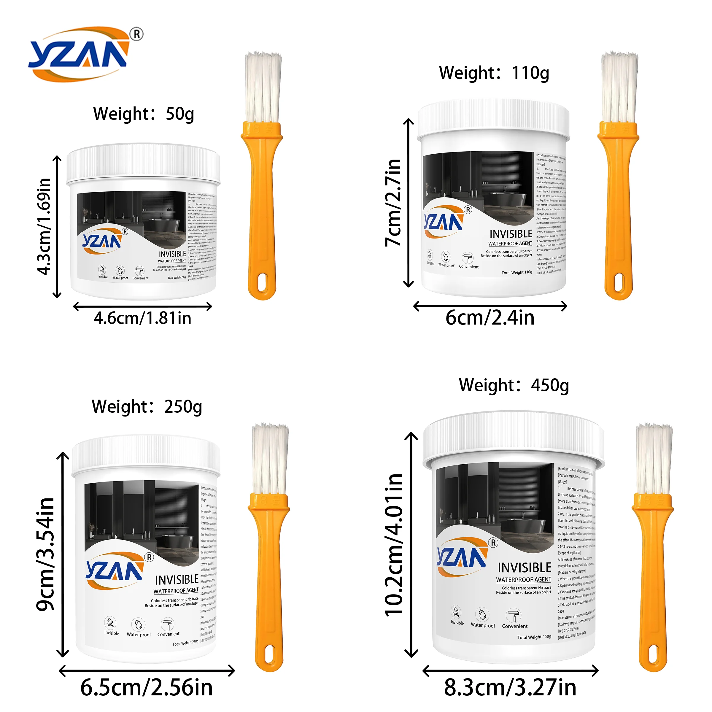 450g Polyurethane Waterproof Coating Invisible Paste Sealant Glue with Brush Adhesive Repair Nano Glue for Home Roof Bathroom Freeze-resistant Wall Crack Repair Glue Easy to brush on. thumbnail 6
