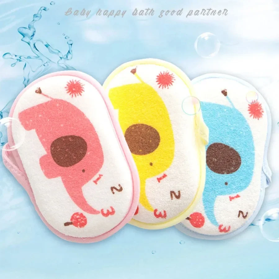 Baby Bath Sponge Kids Shower Rub Strong Water Absorption Soft Cleaning Brush Cute Cartoon Elephant Towel Material Cotton thumbnail 6