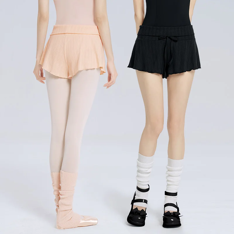 Women's Ballet Shorts High Waist Drawstring Tie Dance Yoga Training Pants thumbnail 2