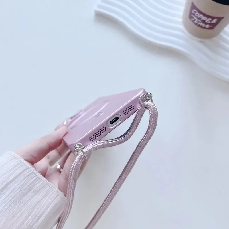 Fashion Magnetic Phone Case for IPhone 17 16 15 14 Plus 13 12 Pro Max with Crossbody Strap Shockproof Matte Lanyard Rope Cover thumbnail 5