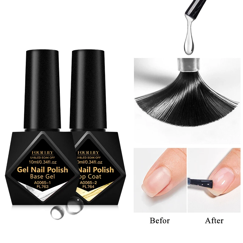 FOUR LILY 10ml Base Gel, Top Coat, Matte Top Coat Functional Nail Care Long Lasting UV/LED Varnish Gel Nail Polish Manicure thumbnail 4