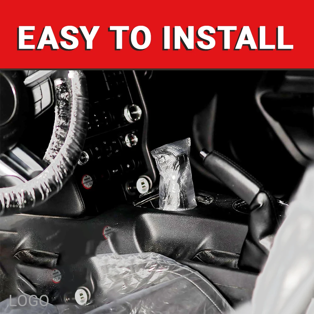 Disposable Car Seat Covers Clear Plastic  Protector Includes Wheel Covers, Gear Selector Covers and Handbrake Cover thumbnail 3