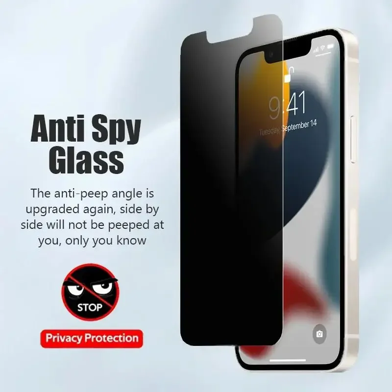 1-5Pcs Full Cover  Anti-spy Tempered Glass Private Screen Protector For iPhone 15 14 13 12 11 16 17Pro MAX 16Pro XS Max XR thumbnail 2