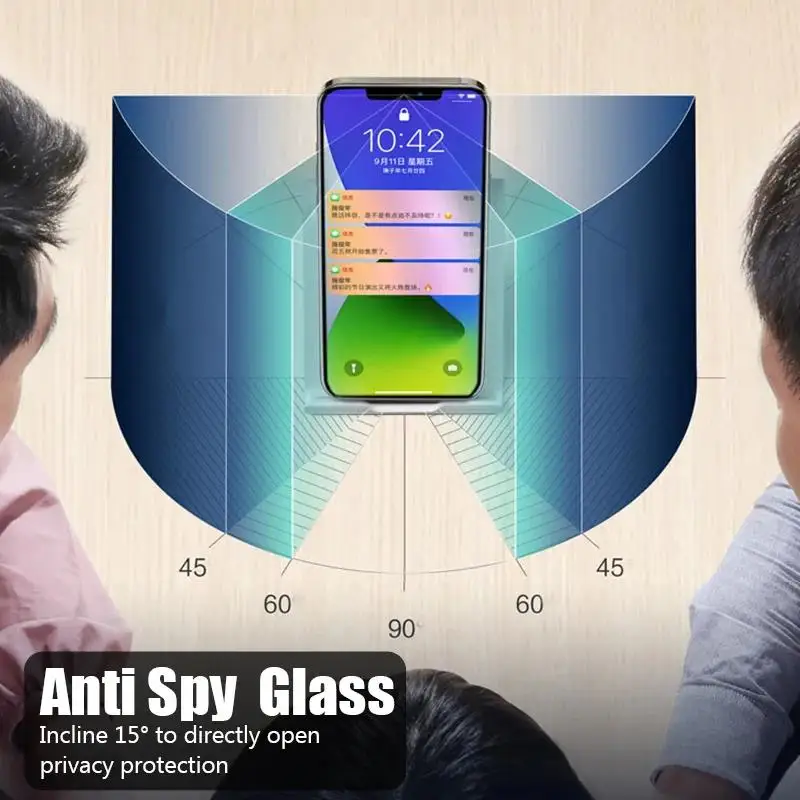 1-5Pcs Full Cover  Anti-spy Tempered Glass Private Screen Protector For iPhone 15 14 13 12 11 16 17Pro MAX 16Pro XS Max XR thumbnail 6