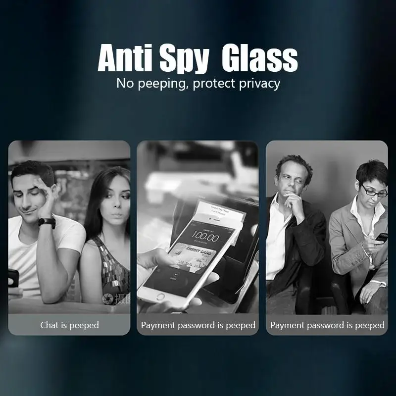 1-5Pcs Full Cover  Anti-spy Tempered Glass Private Screen Protector For iPhone 15 14 13 12 11 16 17Pro MAX 16Pro XS Max XR thumbnail 3