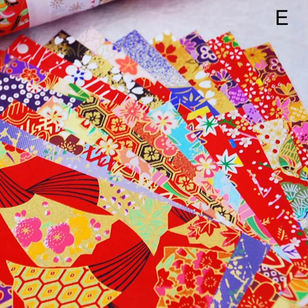Japanese Style Gold Lines Crane Folding Decorative Flower  Origami Handmade Scrapbook Decor Craft Paper