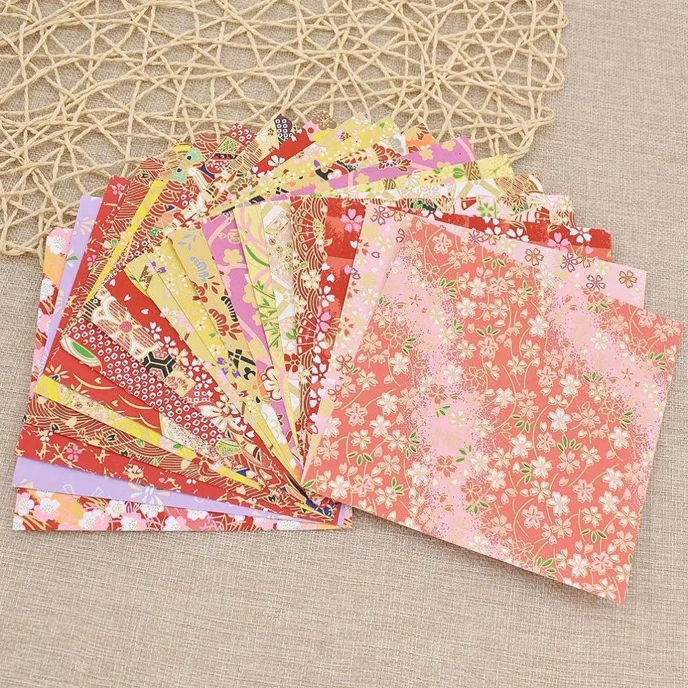 Japanese Style Gold Lines Crane Folding Decorative Flower  Origami Handmade Scrapbook Decor Craft Paper thumbnail 4