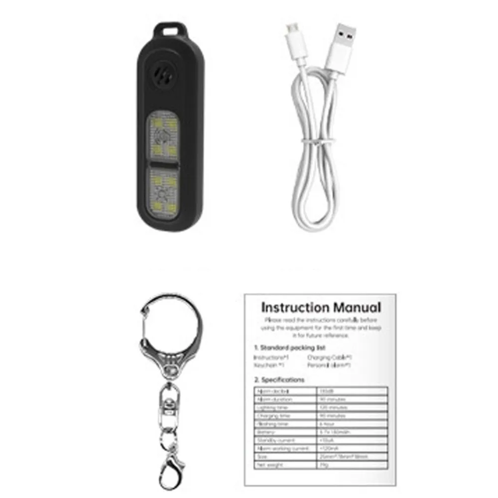 Self Defense Alarm 130dB Personal Alarm Keychain USB Rechargeable For Personal Alarms For Women Alarm Travel For Night Running thumbnail 5