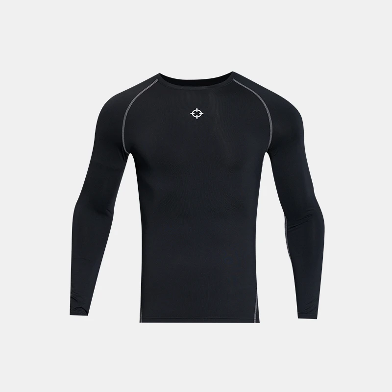 RIGORER Men's Warm Compression Shirt - Long Sleeve Elastic Tight Gym Basketball Training Fitness Base Layer thumbnail 4