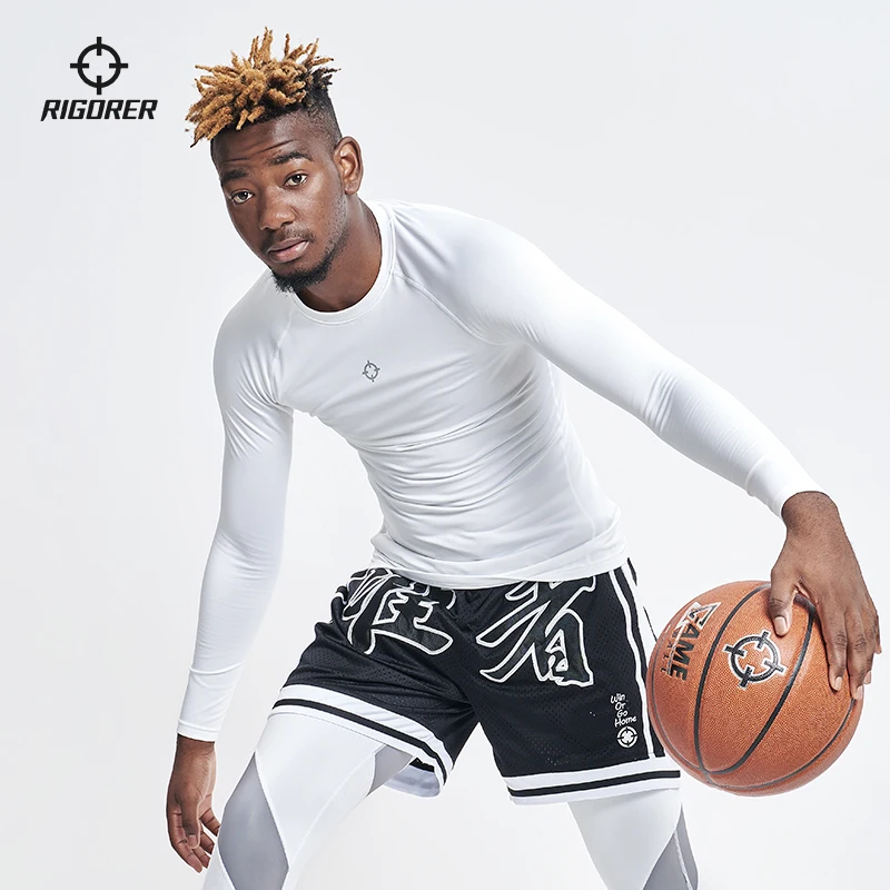 RIGORER Men's Warm Compression Shirt - Long Sleeve Elastic Tight Gym Basketball Training Fitness Base Layer thumbnail 3