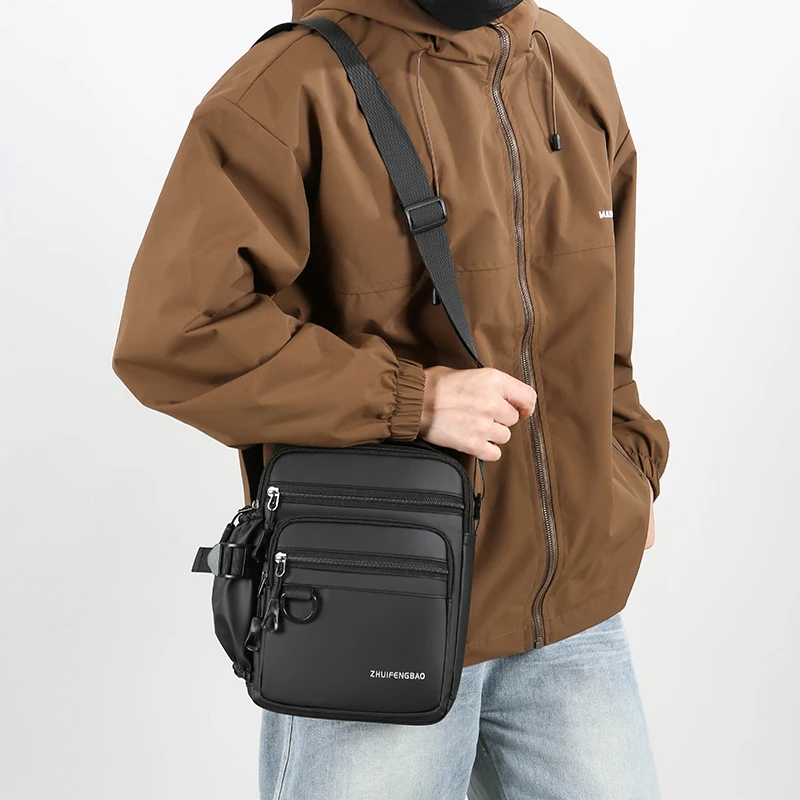 Fashion Casual Men's Bag Handbag High Quality Man Crossbody Bags Travel Bag Stylish Men's Shoulder Bag with Bottle Pocket thumbnail 6