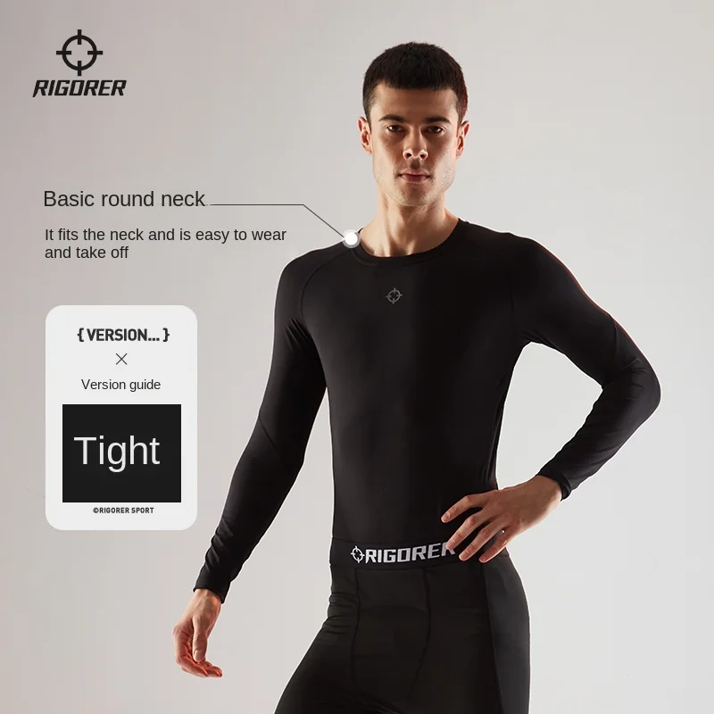 RIGORER Men's Tight Muscle-Fit Compression Shirt-Long Sleeve Quick Dry Sports Top for Basketball Running Yoga Fitness T Shirt thumbnail 2