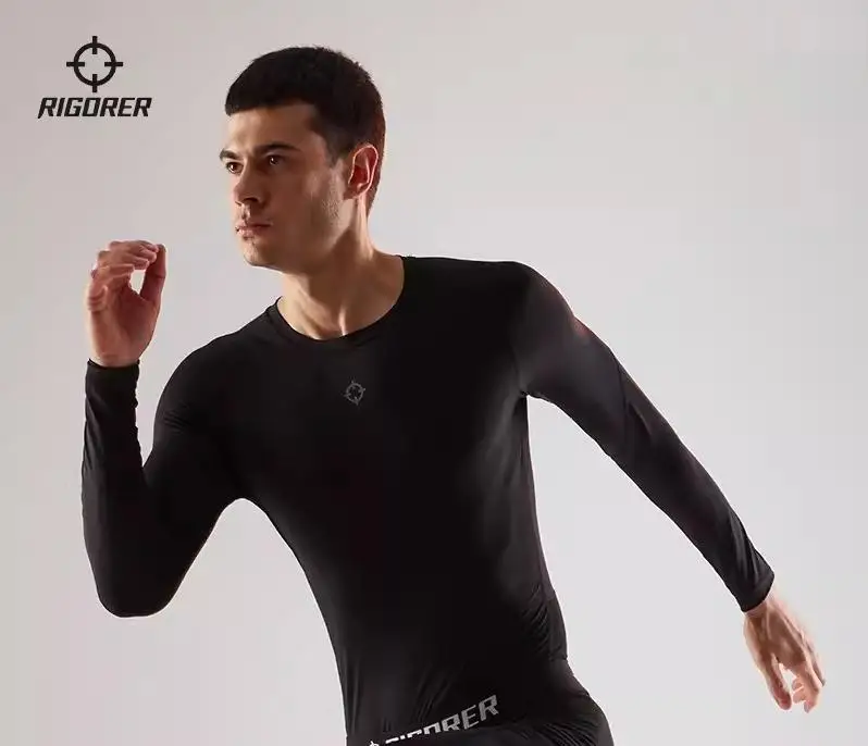 RIGORER Men's Tight Muscle-Fit Compression Shirt-Long Sleeve Quick Dry Sports Top for Basketball Running Yoga Fitness T Shirt thumbnail 5