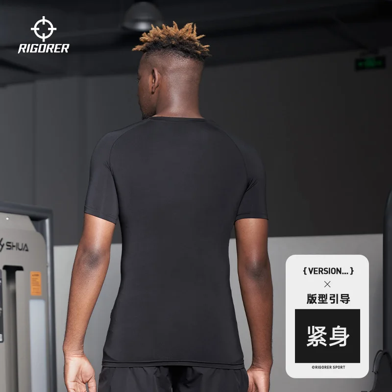 RIGORER Men's High Elastic Compression Top - Quick Dry Breathable Comfortable Basketball Sports Outdoor Training Fitness Shirt thumbnail 2