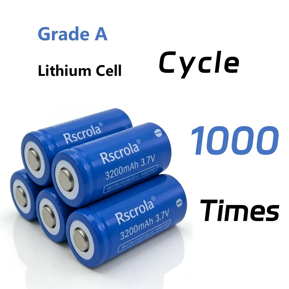 3.7V 16340 Li-ion Battery 3200mAh,Rechargeable CR123A Batteries with Charger,for Arlo Cameras VMC3030 VMK3200 VMS3330,Flashlight thumbnail 5
