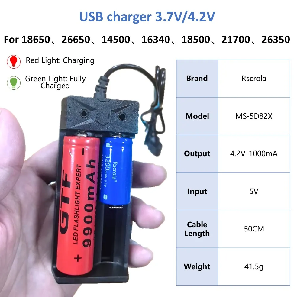 3.7V 16340 Li-ion Battery 3200mAh,Rechargeable CR123A Batteries with Charger,for Arlo Cameras VMC3030 VMK3200 VMS3330,Flashlight thumbnail 3