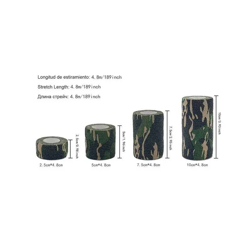 1/6pcs Elastic Wrap Tape Army Adhesive Outdoor Hunting Camouflage Tape Waterproof Wrap Durable Self Adhesive Elastic Bandage thumbnail 5