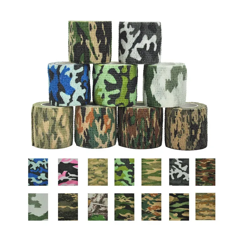 1/6pcs Elastic Wrap Tape Army Adhesive Outdoor Hunting Camouflage Tape Waterproof Wrap Durable Self Adhesive Elastic Bandage thumbnail 2