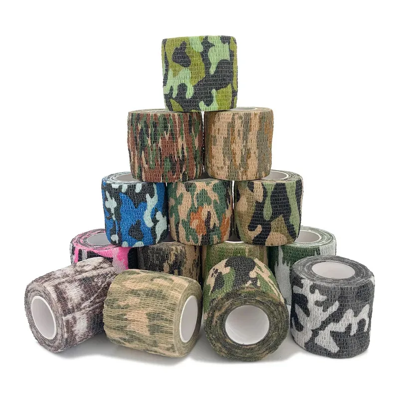 1/6pcs Elastic Wrap Tape Army Adhesive Outdoor Hunting Camouflage Tape Waterproof Wrap Durable Self Adhesive Elastic Bandage thumbnail 3