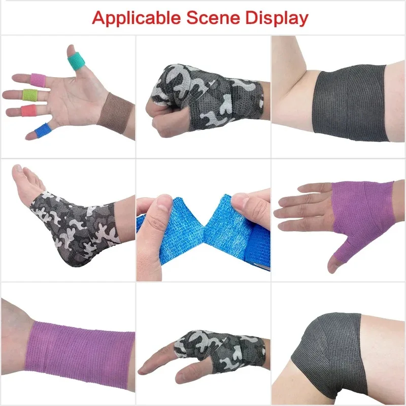 1/6pcs Elastic Wrap Tape Army Adhesive Outdoor Hunting Camouflage Tape Waterproof Wrap Durable Self Adhesive Elastic Bandage thumbnail 4