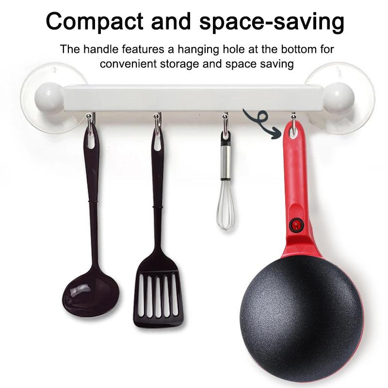 Electric Crepe Maker Long Handle Non-stick Pizza Pancake Baking Pan Spring Roll Cake Griddle Rice Wrap Cooking Plate Household thumbnail 5