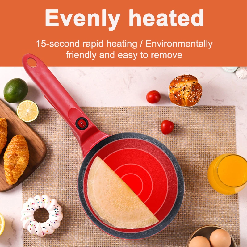 Electric Crepe Maker Long Handle Non-stick Pizza Pancake Baking Pan Spring Roll Cake Griddle Rice Wrap Cooking Plate Household thumbnail 2